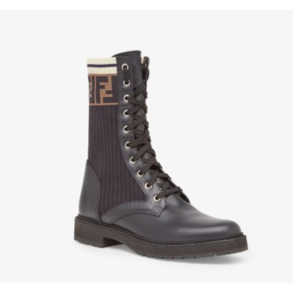 Fendi Rockoko Leather Boots in Black - Picture 2 of 8